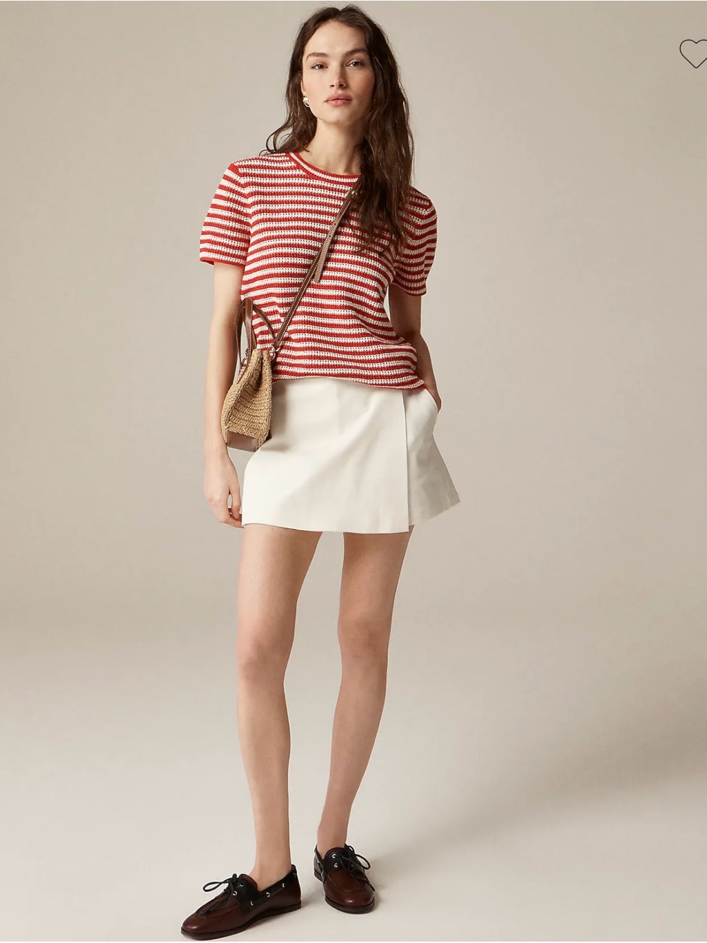 J Crew Wrap Front Skort In Bi Stretch Cotton Blend
